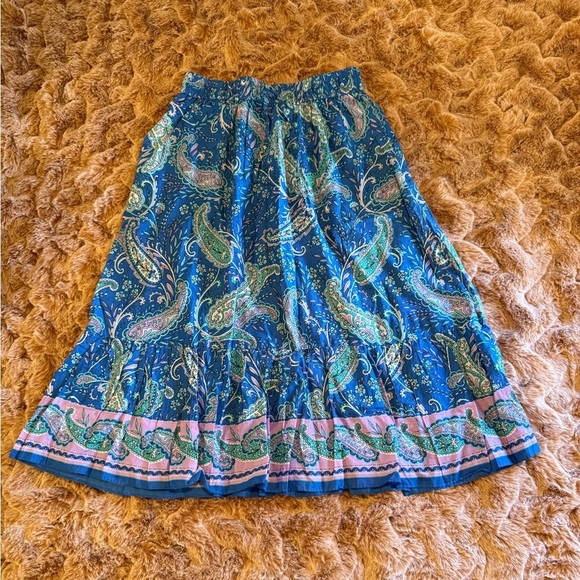 Talbots Paisley Blue and Green Women's Skirt size XS - Picture 3 of 9